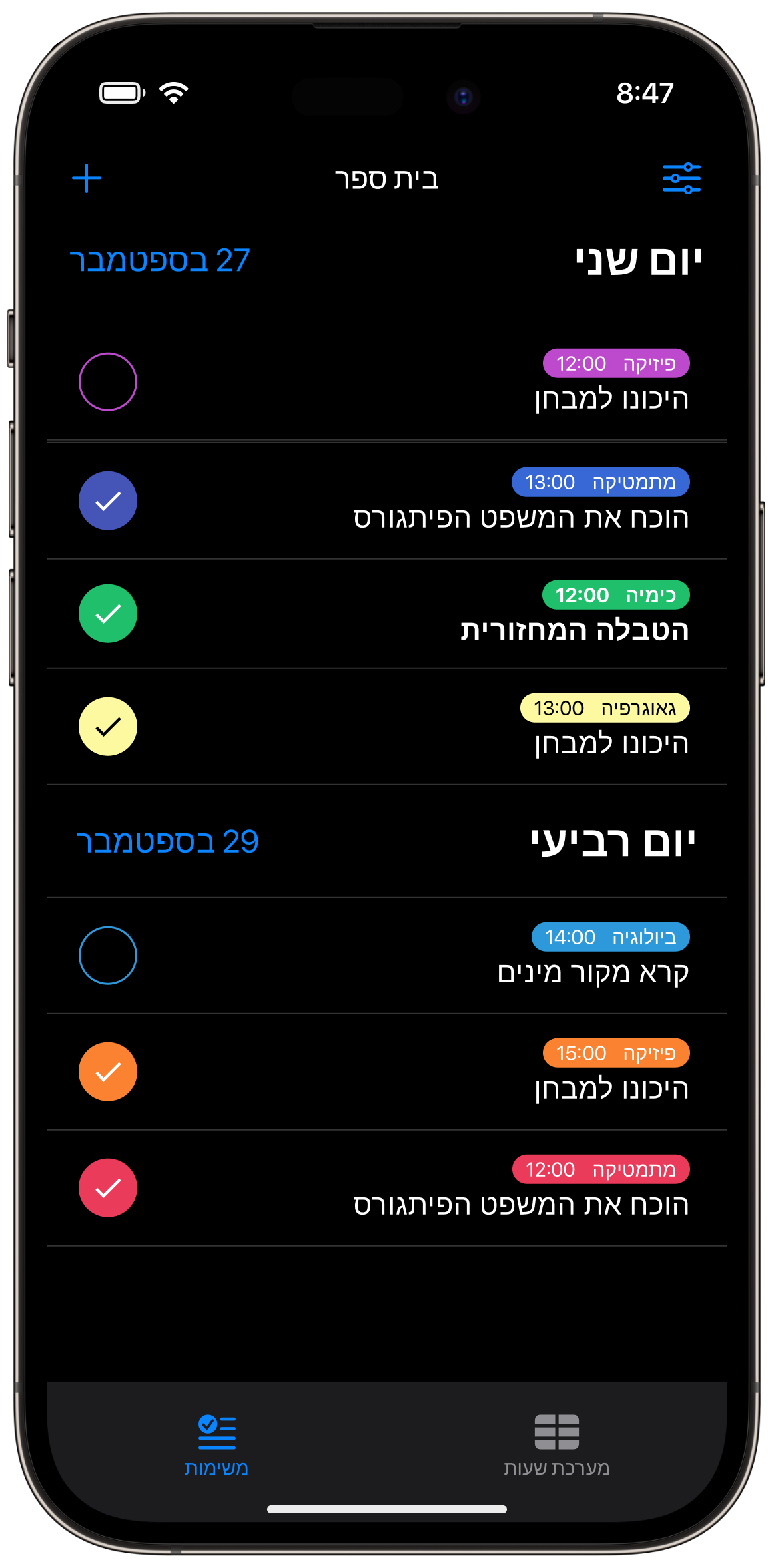 אף פעם לא לפספס משימה.
תמיד לקדימה.